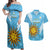 Custom Uruguay Football Couples Matching Off Shoulder Maxi Dress and Hawaiian Shirt 2024 Vamos La Celeste - Wonder Print Shop