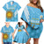 Custom Uruguay Football Family Matching Off Shoulder Short Dress and Hawaiian Shirt 2024 Vamos La Celeste - Wonder Print Shop