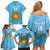 Custom Uruguay Football Family Matching Off Shoulder Short Dress and Hawaiian Shirt 2024 Vamos La Celeste - Wonder Print Shop