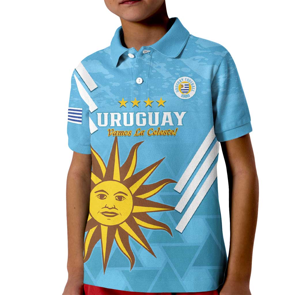 Custom Uruguay Football Kid Polo Shirt 2024 Vamos La Celeste - Wonder Print Shop