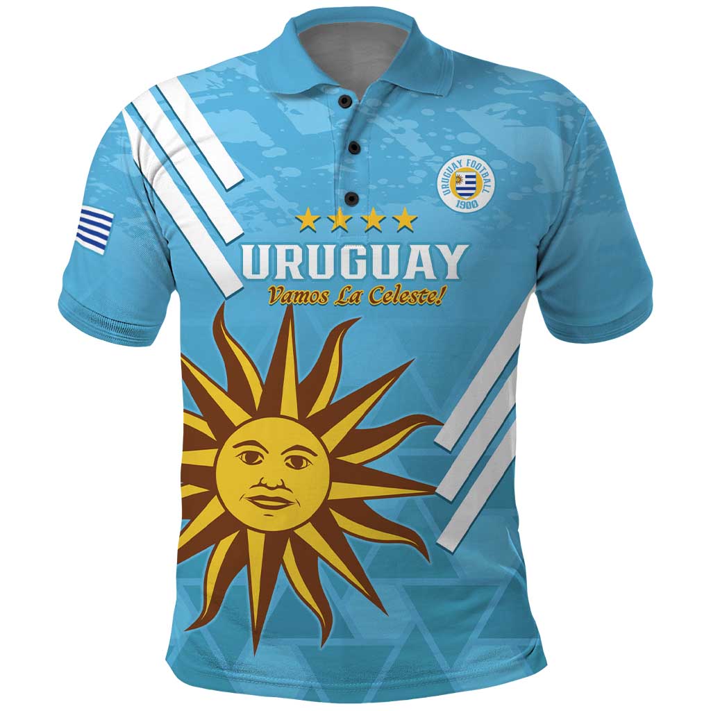 Custom Uruguay Football Polo Shirt 2024 Vamos La Celeste - Wonder Print Shop