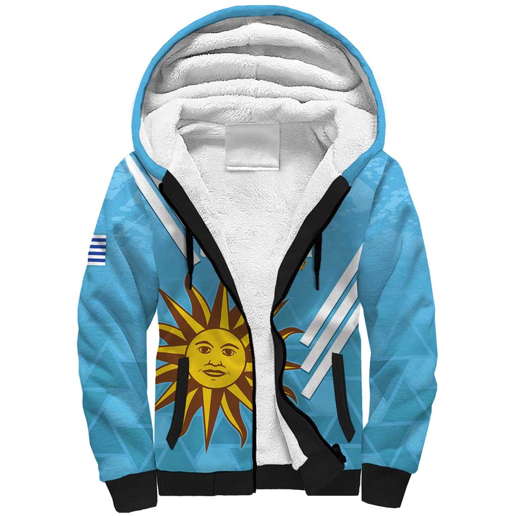 Custom Uruguay Football Sherpa Hoodie 2024 Vamos La Celeste - Wonder Print Shop