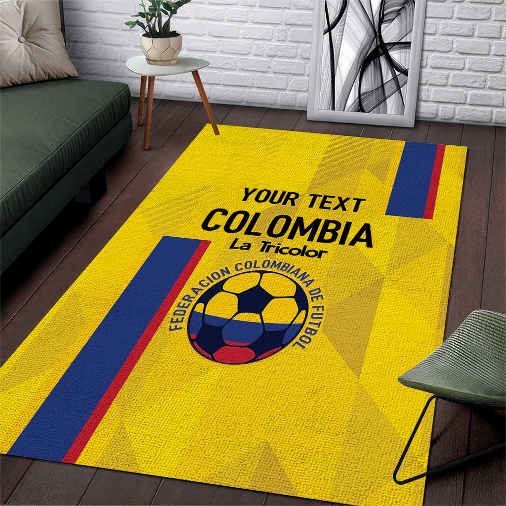 Custom Colombia Football Area Rug 2024 Vamos La Tricolor - Yellow - Wonder Print Shop