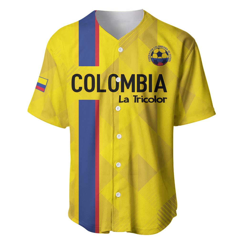 Custom Colombia Football Baseball Jersey 2024 Vamos La Tricolor - Yellow