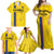 Custom Colombia Football Family Matching Off Shoulder Maxi Dress and Hawaiian Shirt 2024 Vamos La Tricolor - Yellow - Wonder Print Shop