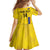 Custom Colombia Football Family Matching Off Shoulder Short Dress and Hawaiian Shirt 2024 Vamos La Tricolor - Yellow - Wonder Print Shop