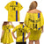 Custom Colombia Football Family Matching Off Shoulder Short Dress and Hawaiian Shirt 2024 Vamos La Tricolor - Yellow - Wonder Print Shop