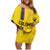 Custom Colombia Football Family Matching Off Shoulder Short Dress and Hawaiian Shirt 2024 Vamos La Tricolor - Yellow - Wonder Print Shop