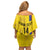 Custom Colombia Football Family Matching Off Shoulder Short Dress and Hawaiian Shirt 2024 Vamos La Tricolor - Yellow - Wonder Print Shop