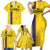 Custom Colombia Football Family Matching Short Sleeve Bodycon Dress and Hawaiian Shirt 2024 Vamos La Tricolor - Yellow - Wonder Print Shop