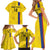 Custom Colombia Football Family Matching Short Sleeve Bodycon Dress and Hawaiian Shirt 2024 Vamos La Tricolor - Yellow - Wonder Print Shop