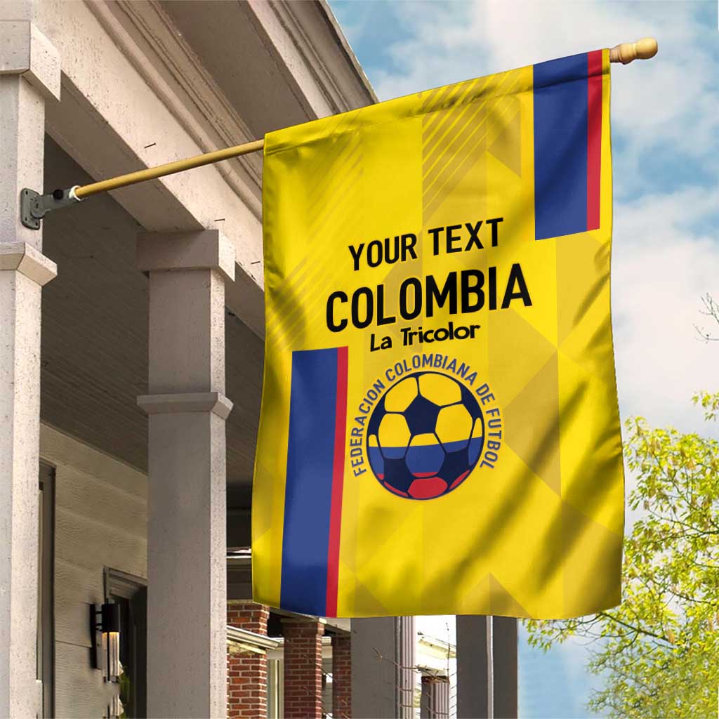 Custom Colombia Football Garden Flag 2024 Vamos La Tricolor - Yellow - Wonder Print Shop