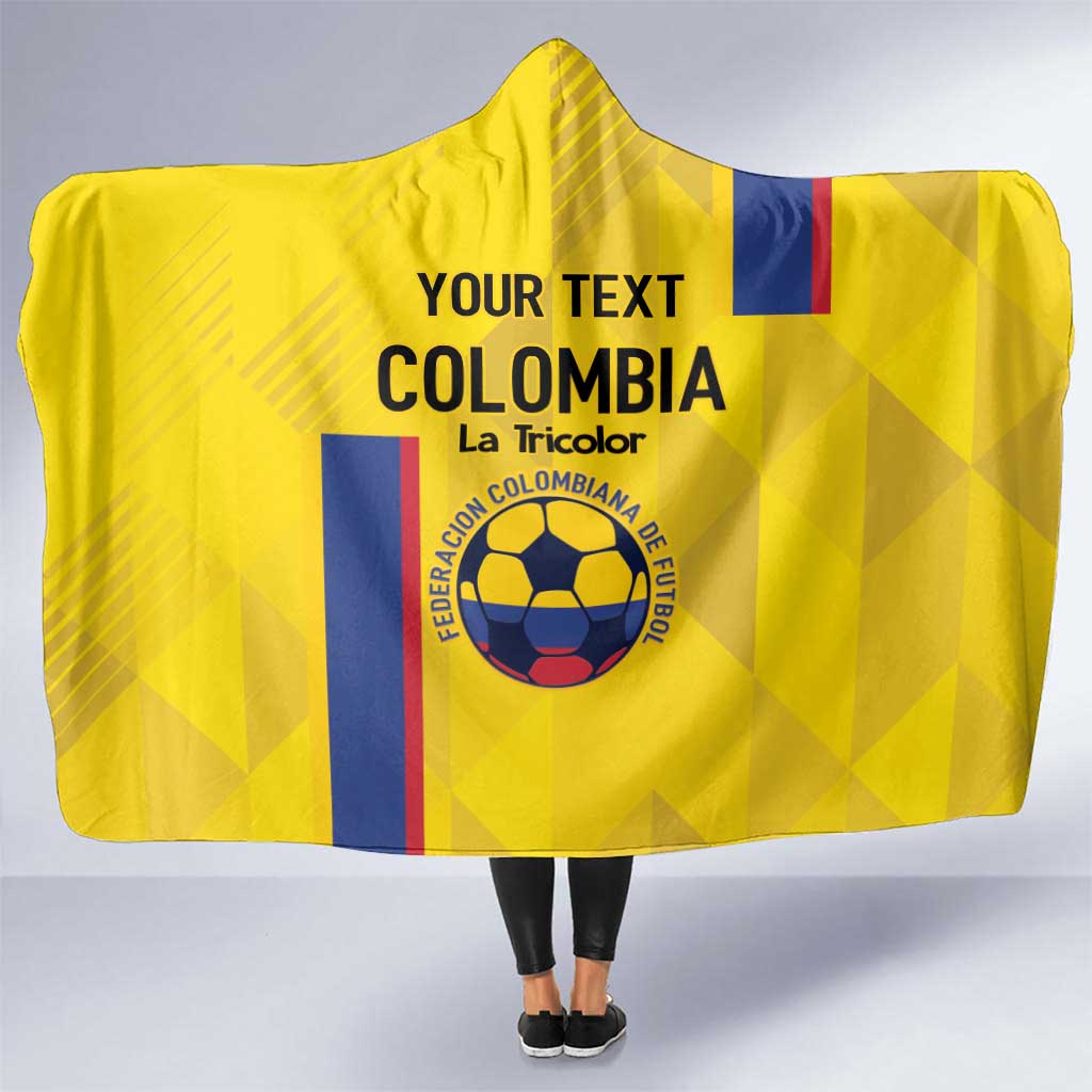 Custom Colombia Football Hooded Blanket 2024 Vamos La Tricolor - Yellow