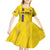 Custom Colombia Football Kid Short Sleeve Dress 2024 Vamos La Tricolor - Yellow - Wonder Print Shop