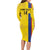 Custom Colombia Football Long Sleeve Bodycon Dress 2024 Vamos La Tricolor - Yellow - Wonder Print Shop