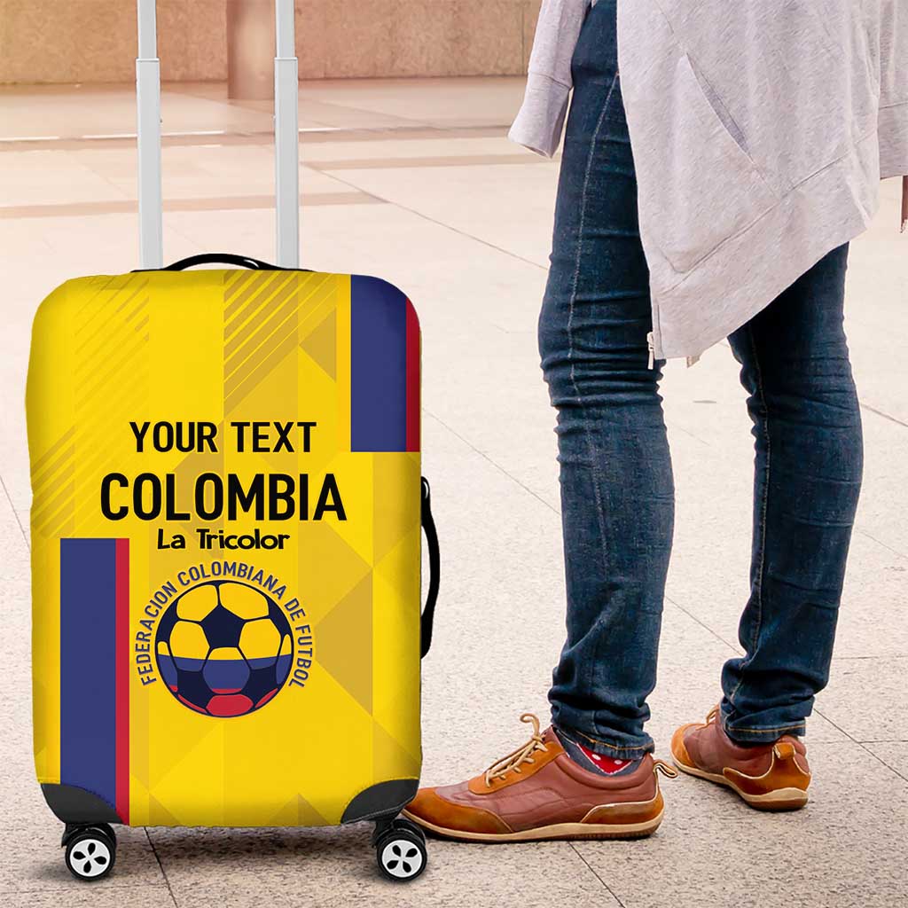 Custom Colombia Football Luggage Cover 2024 Vamos La Tricolor - Yellow - Wonder Print Shop