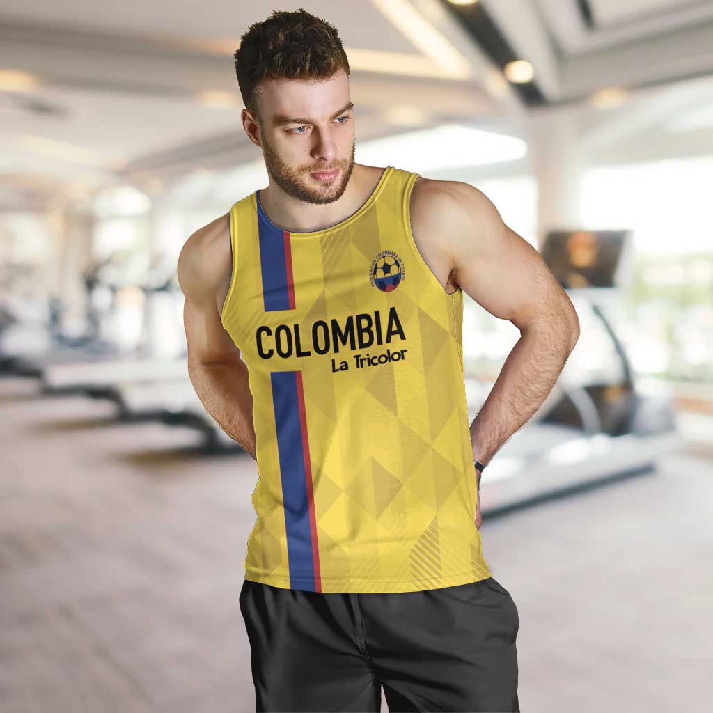 Custom Colombia Football Men Tank Top 2024 Vamos La Tricolor - Yellow - Wonder Print Shop