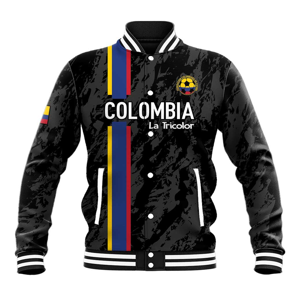 Custom Colombia Football Baseball Jacket 2024 Vamos La Tricolor - Black - Wonder Print Shop