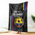 Custom Colombia Football Blanket 2024 Vamos La Tricolor - Black