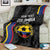 Custom Colombia Football Blanket 2024 Vamos La Tricolor - Black