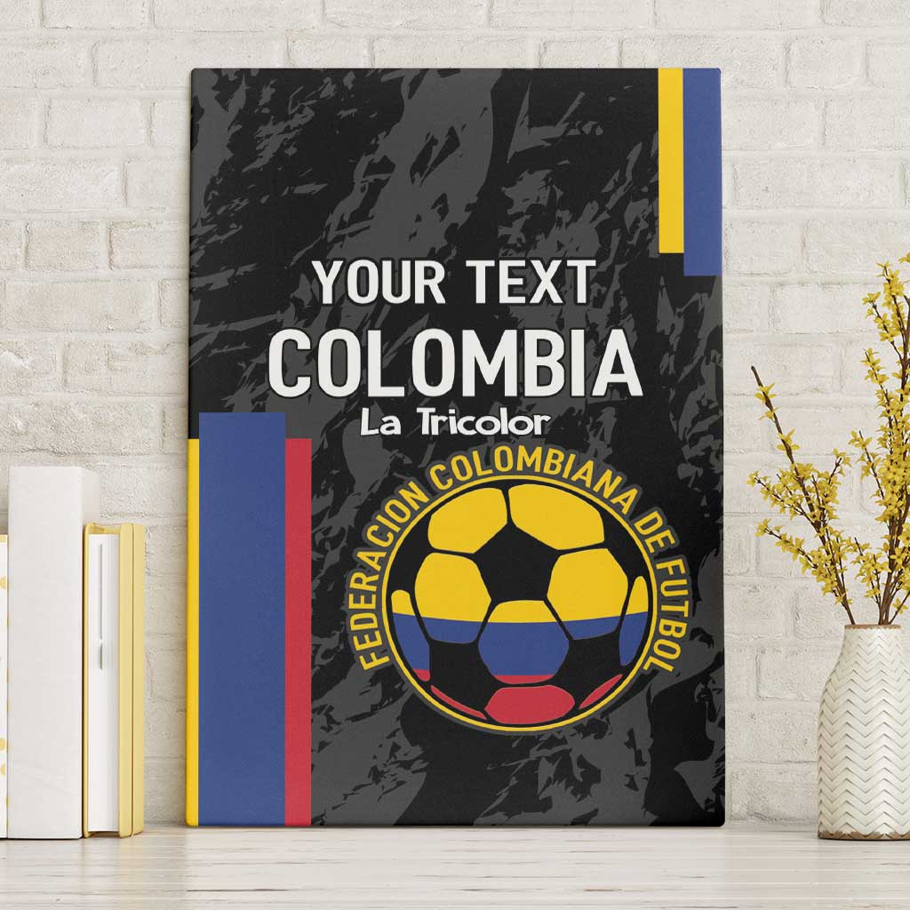 Custom Colombia Football Canvas Wall Art 2024 Vamos La Tricolor - Black - Wonder Print Shop