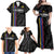 Custom Colombia Football Family Matching Off Shoulder Maxi Dress and Hawaiian Shirt 2024 Vamos La Tricolor - Black - Wonder Print Shop