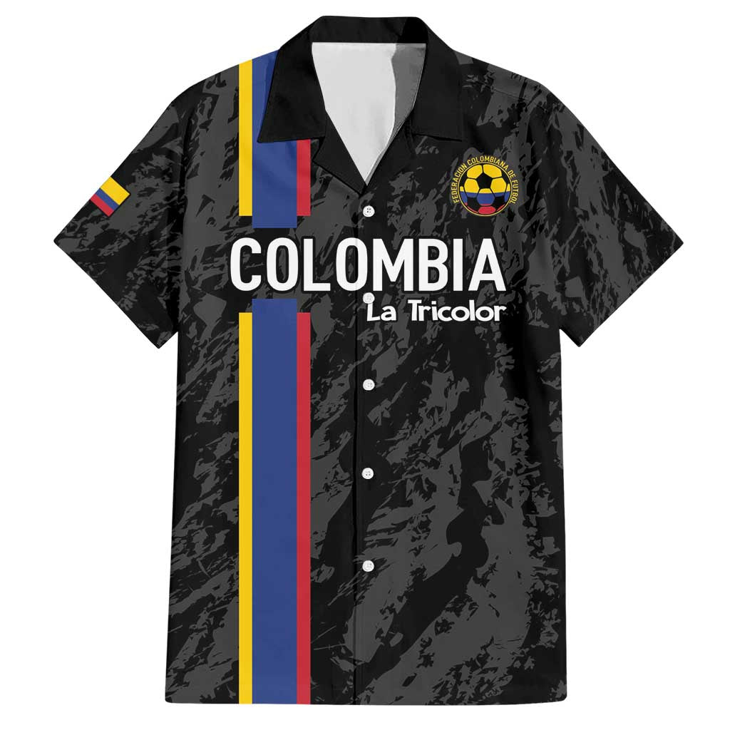 Custom Colombia Football Hawaiian Shirt 2024 Vamos La Tricolor - Black - Wonder Print Shop