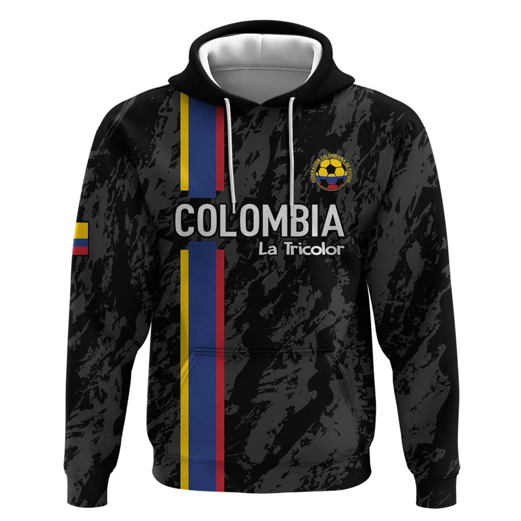 Custom Colombia Football Hoodie 2024 Vamos La Tricolor - Black - Wonder Print Shop