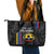 Custom Colombia Football Leather Tote Bag 2024 Vamos La Tricolor - Black - Wonder Print Shop