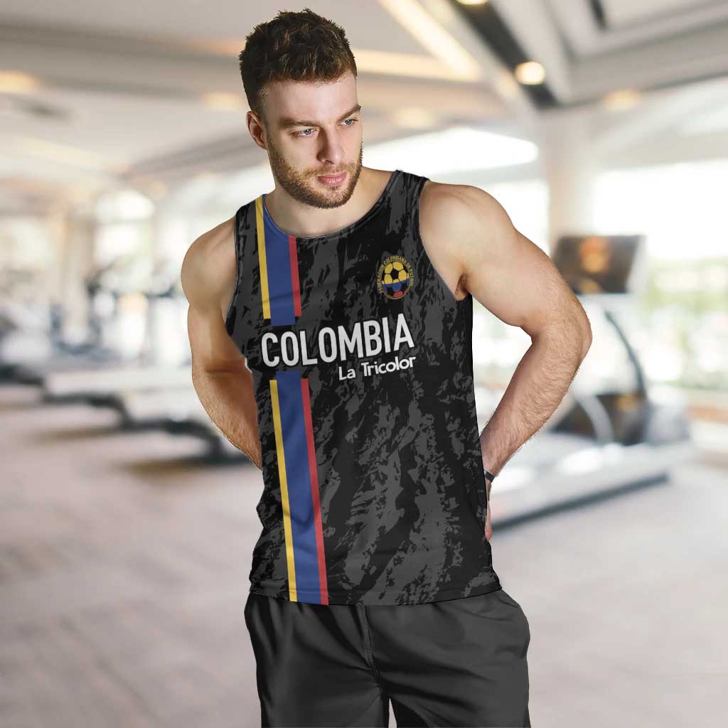 Custom Colombia Football Men Tank Top 2024 Vamos La Tricolor - Black - Wonder Print Shop