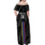 Custom Colombia Football Off Shoulder Maxi Dress 2024 Vamos La Tricolor - Black - Wonder Print Shop