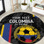 Custom Colombia Football Round Carpet 2024 Vamos La Tricolor - Black