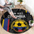 Custom Colombia Football Round Carpet 2024 Vamos La Tricolor - Black