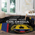 Custom Colombia Football Round Carpet 2024 Vamos La Tricolor - Black