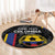 Custom Colombia Football Round Carpet 2024 Vamos La Tricolor - Black