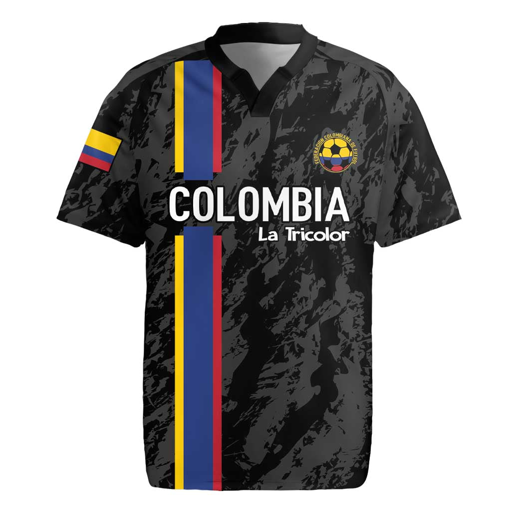 Custom Colombia Football Rugby Jersey 2024 Vamos La Tricolor - Black - Wonder Print Shop