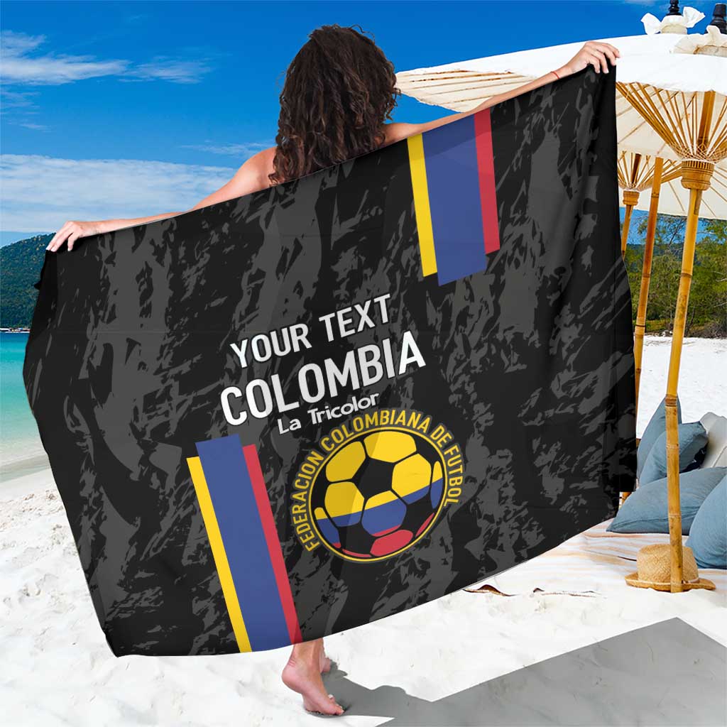 Custom Colombia Football Sarong 2024 Vamos La Tricolor - Black - Wonder Print Shop