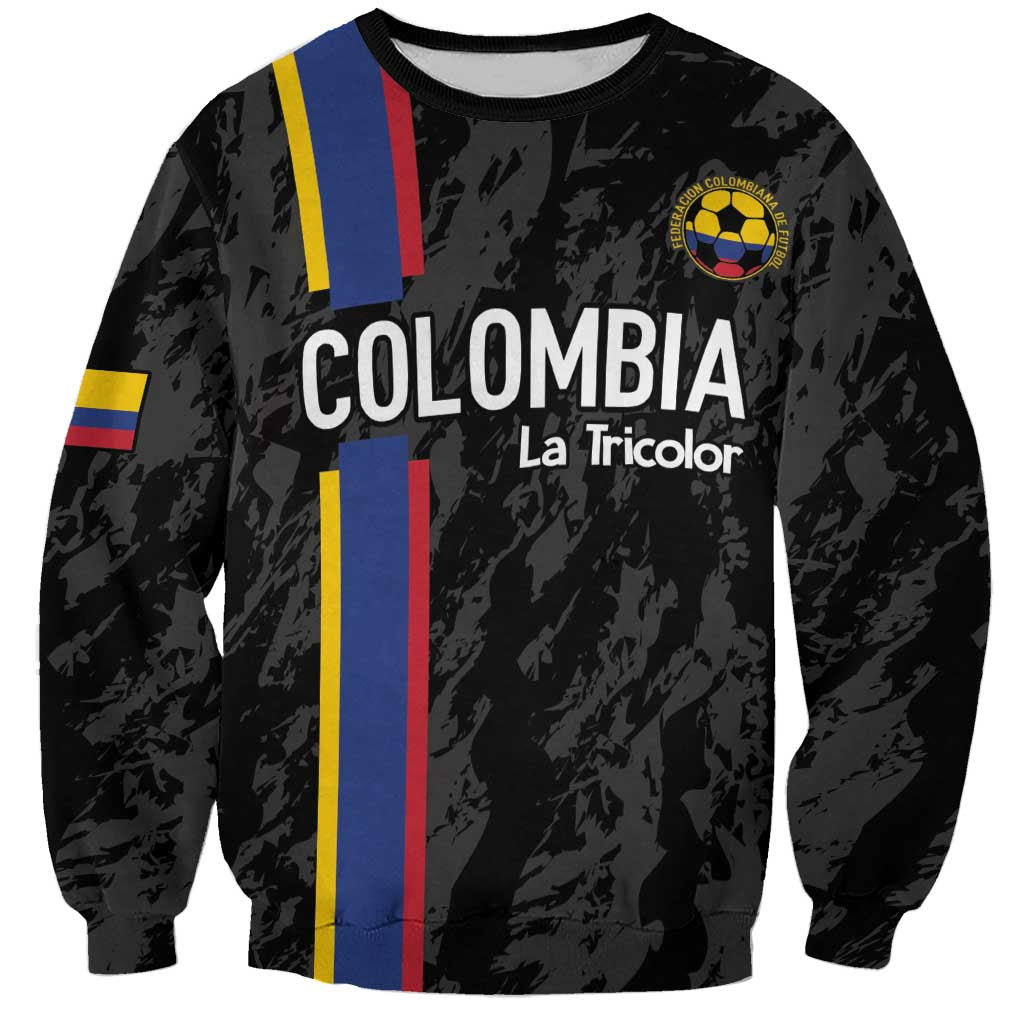 Custom Colombia Football Sweatshirt 2024 Vamos La Tricolor - Black - Wonder Print Shop