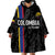 Custom Colombia Football Wearable Blanket Hoodie 2024 Vamos La Tricolor - Black - Wonder Print Shop