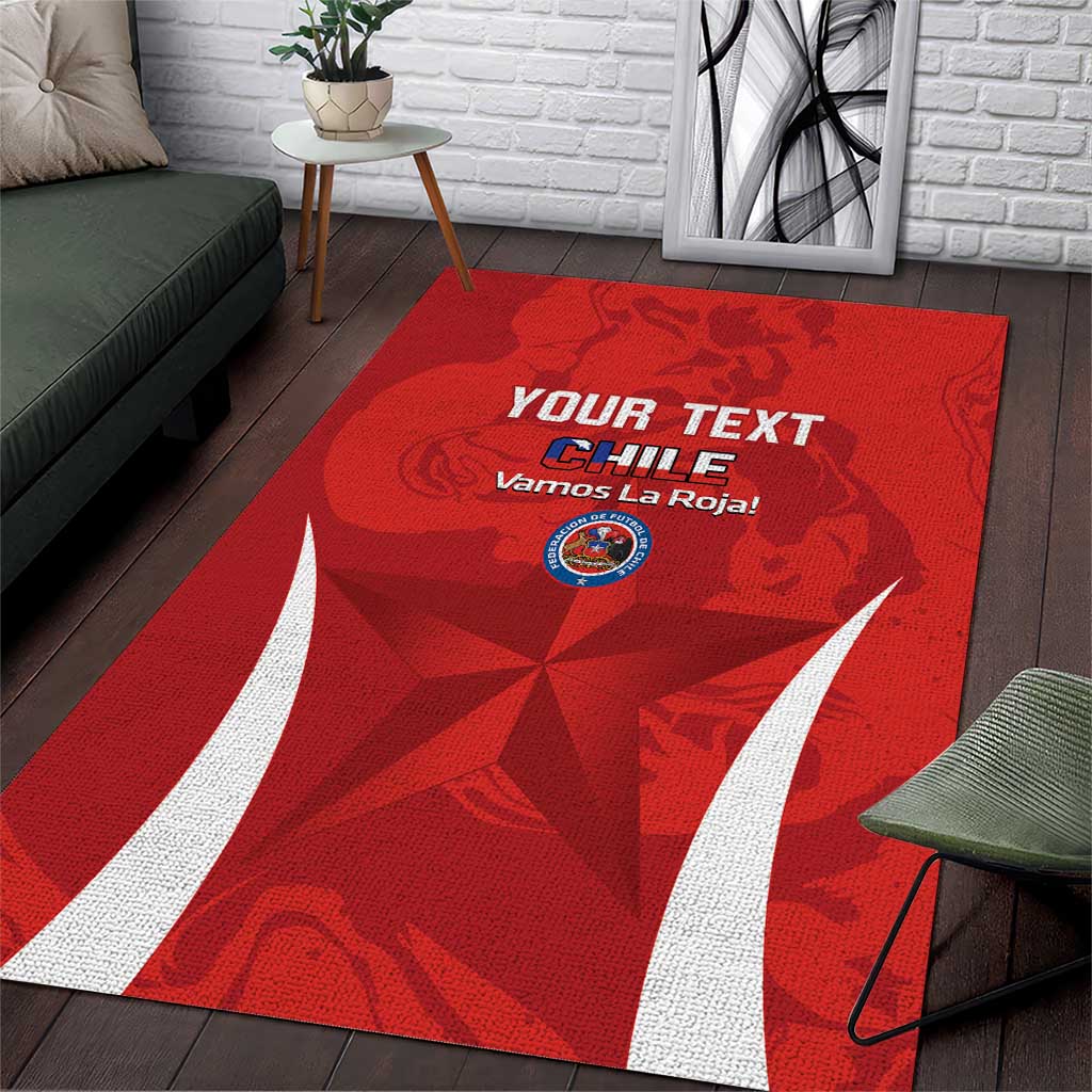 Custom Chile Football Area Rug 2024 Vamos La Roja - Red - Wonder Print Shop