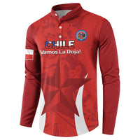 Red football button sweatshirt with crest and 'Vamos La Roja!' front print