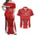 Custom Chile Football Couples Matching Off Shoulder Maxi Dress and Hawaiian Shirt 2024 Vamos La Roja - Red - Wonder Print Shop