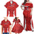 Custom Chile Football Family Matching Off Shoulder Maxi Dress and Hawaiian Shirt 2024 Vamos La Roja - Red - Wonder Print Shop