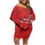 Custom Chile Football Family Matching Off Shoulder Short Dress and Hawaiian Shirt 2024 Vamos La Roja - Red - Wonder Print Shop