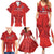 Custom Chile Football Family Matching Summer Maxi Dress and Hawaiian Shirt 2024 Vamos La Roja - Red - Wonder Print Shop