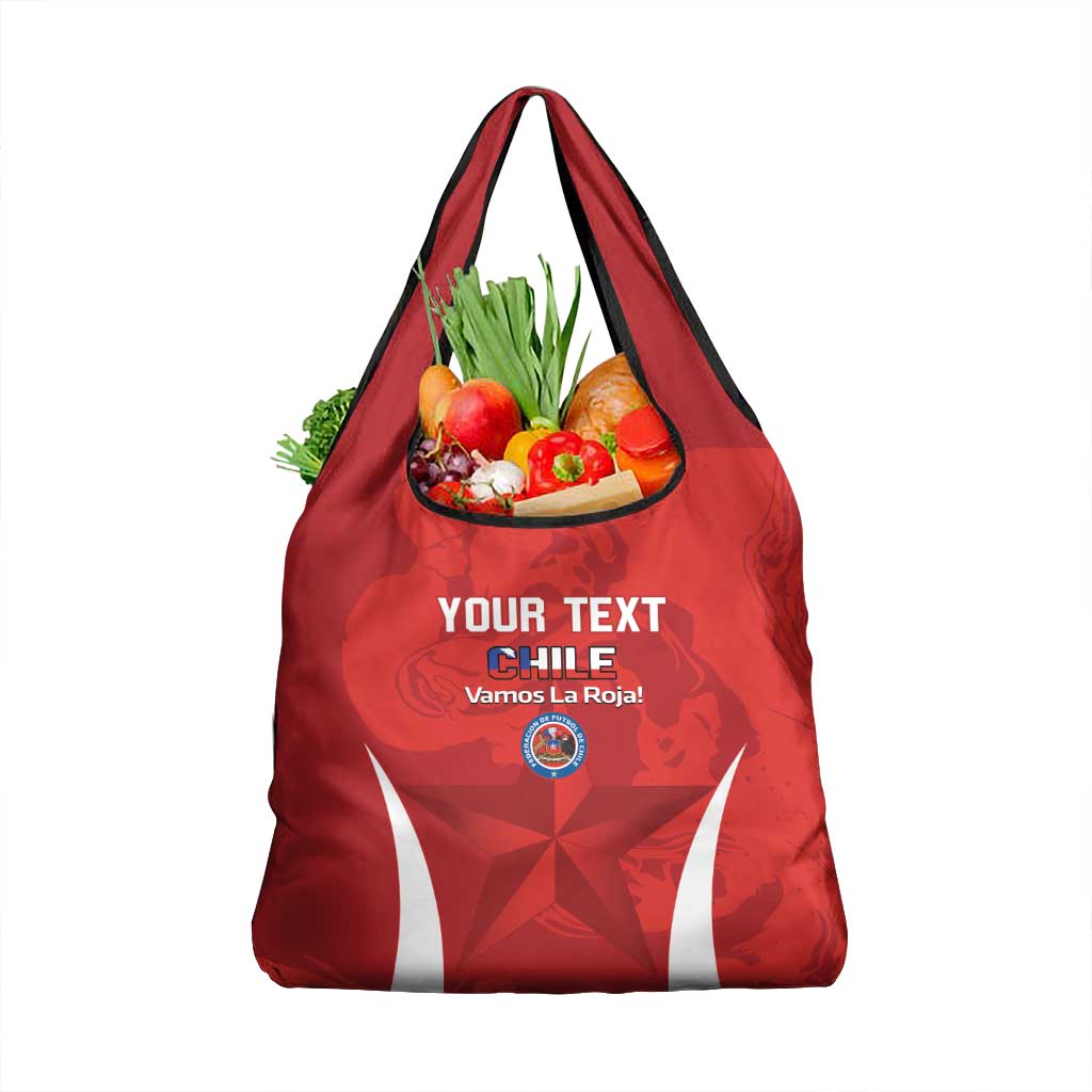 Custom Chile Football Grocery Bag Vamos La Roja - Red