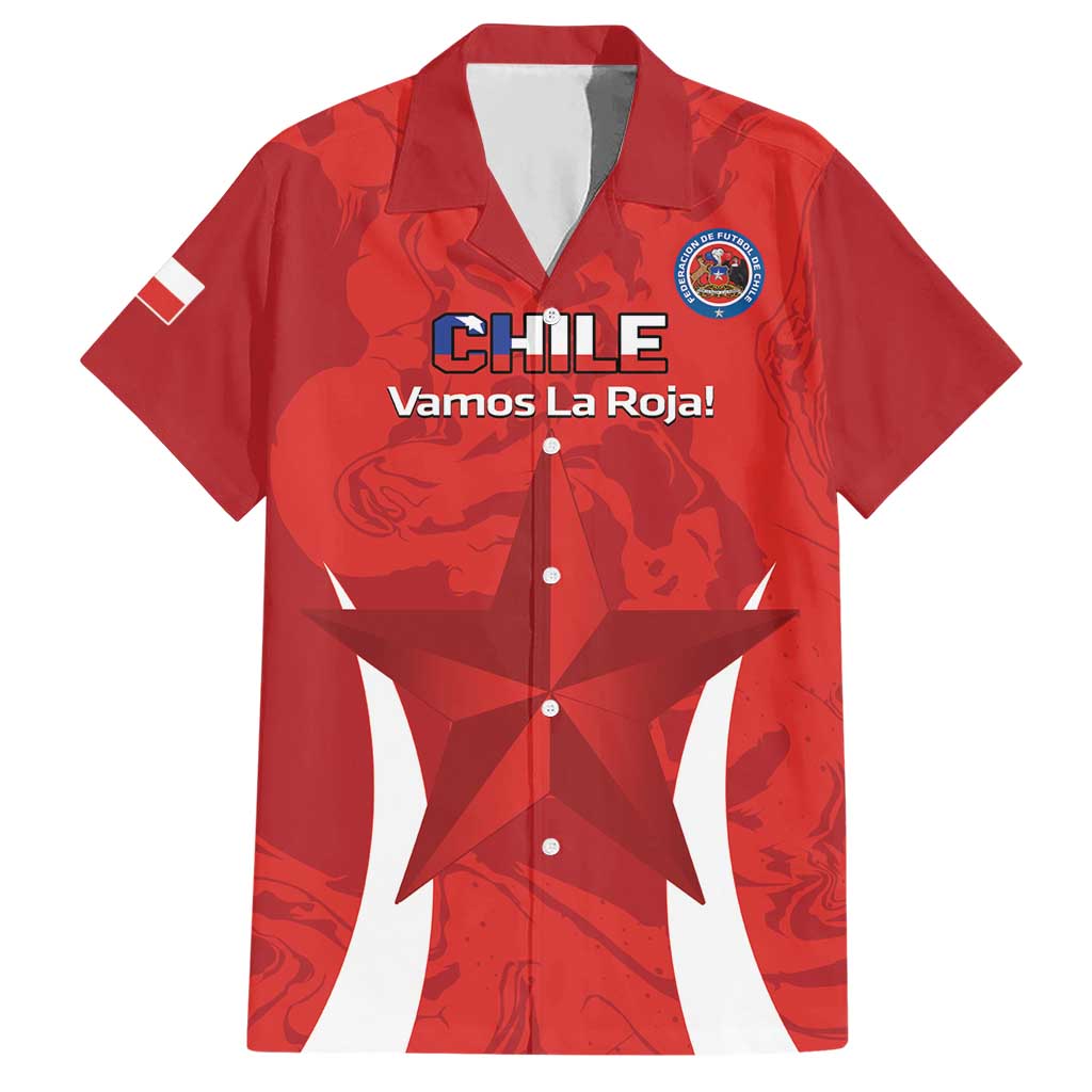 Custom Chile Football Hawaiian Shirt 2024 Vamos La Roja - Red - Wonder Print Shop