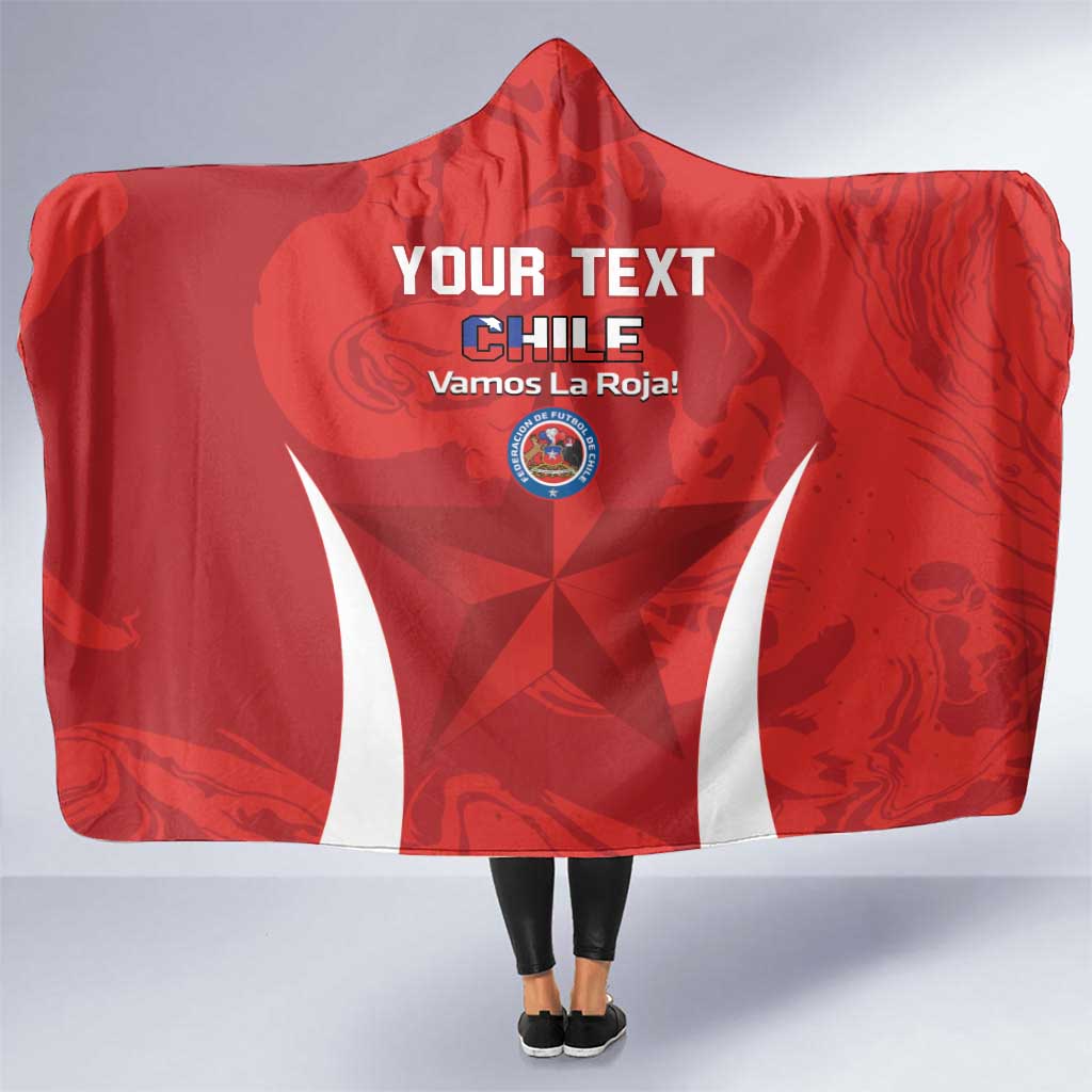 Custom Chile Football Hooded Blanket 2024 Vamos La Roja - Red