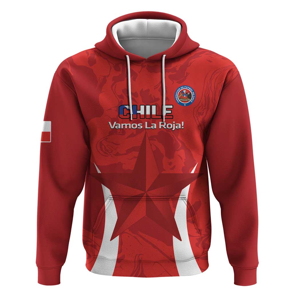 Custom Chile Football Hoodie 2024 Vamos La Roja - Red - Wonder Print Shop