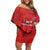 Custom Chile Football Off Shoulder Short Dress 2024 Vamos La Roja - Red - Wonder Print Shop